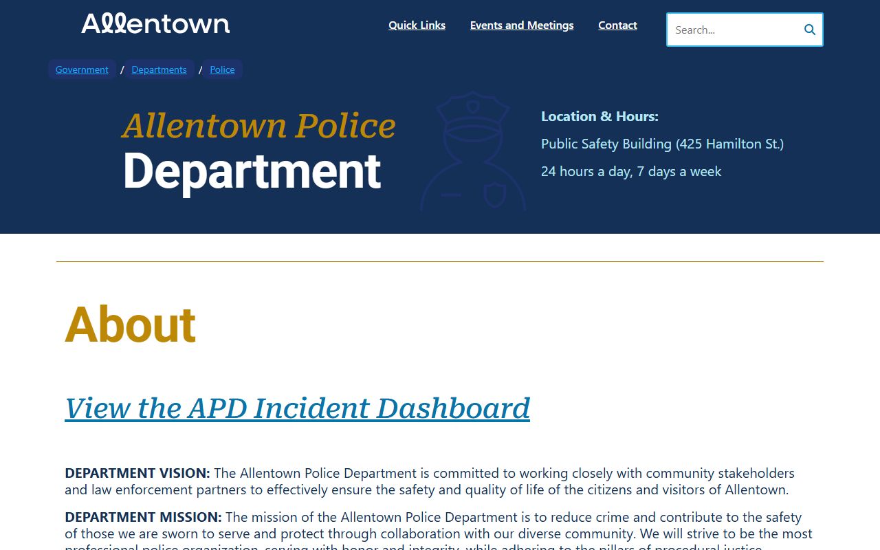 Allentown Police Department 24 hour booking records