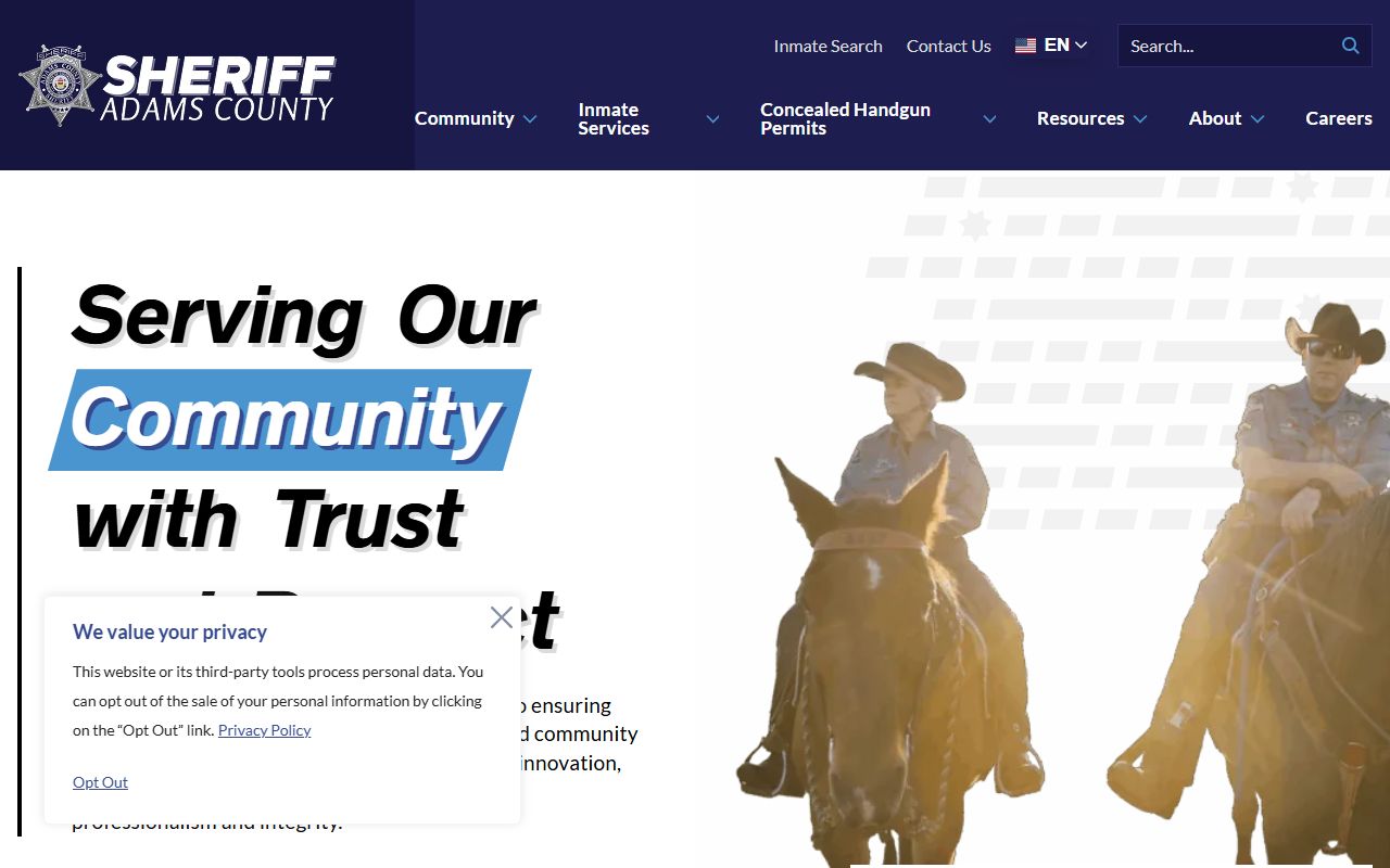 Adams County Sheriff records request portal for 24 hour booking