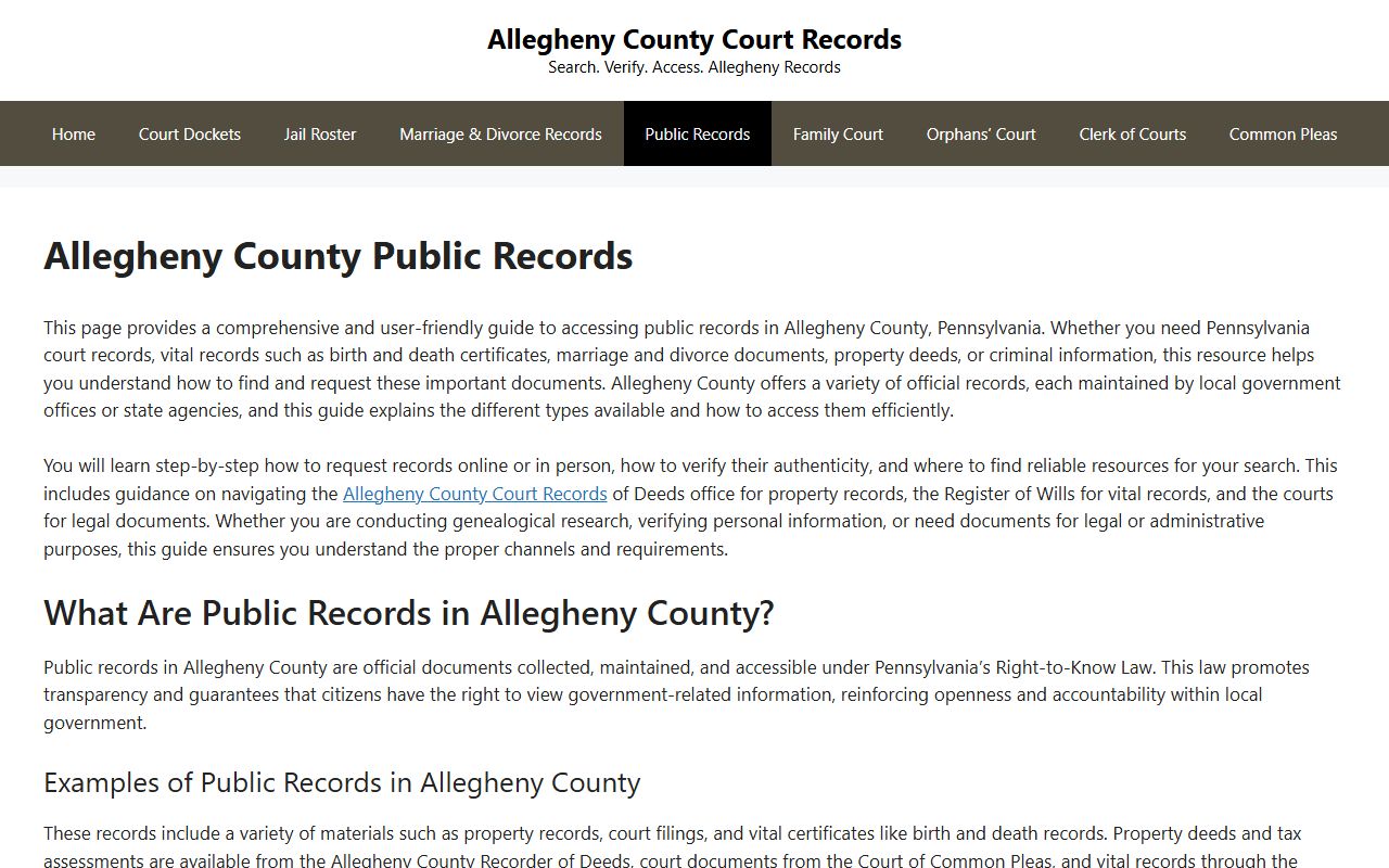 Allegheny County public records for Pittsburgh 24 hour booking data