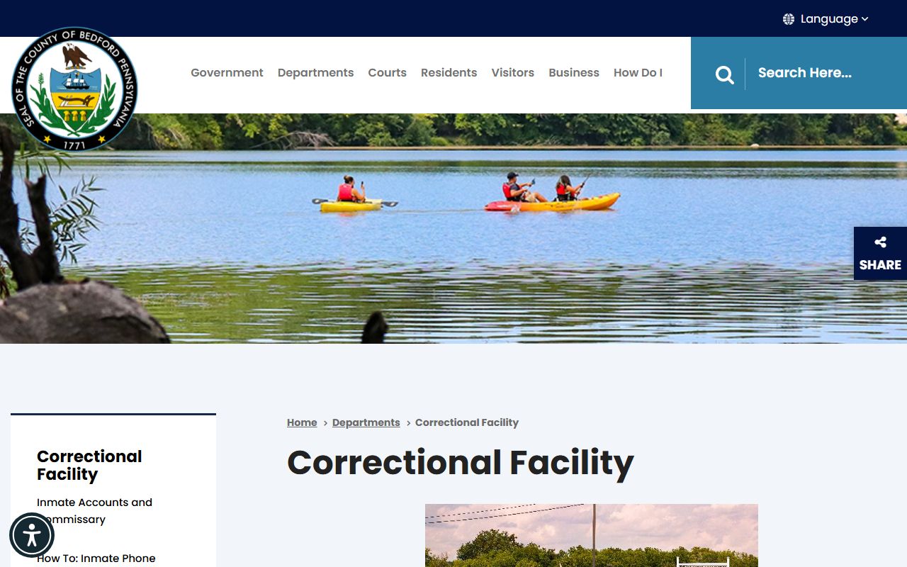 Bedford County Correctional Facility for 24 hour booking records
