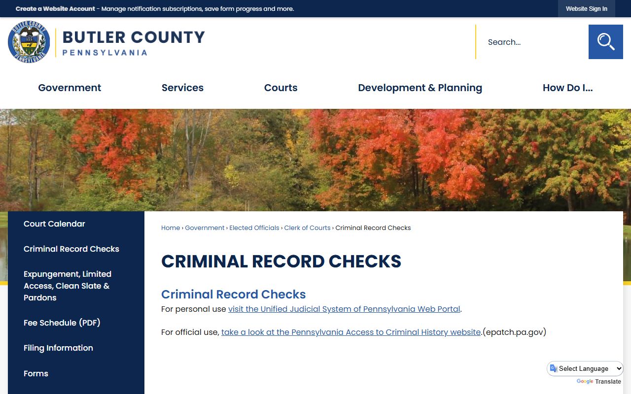 Butler County 24 hour booking criminal record checks