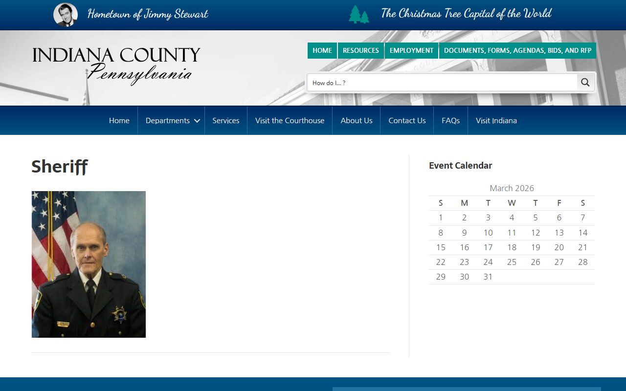 Indiana County 24 hour booking sheriff's office website