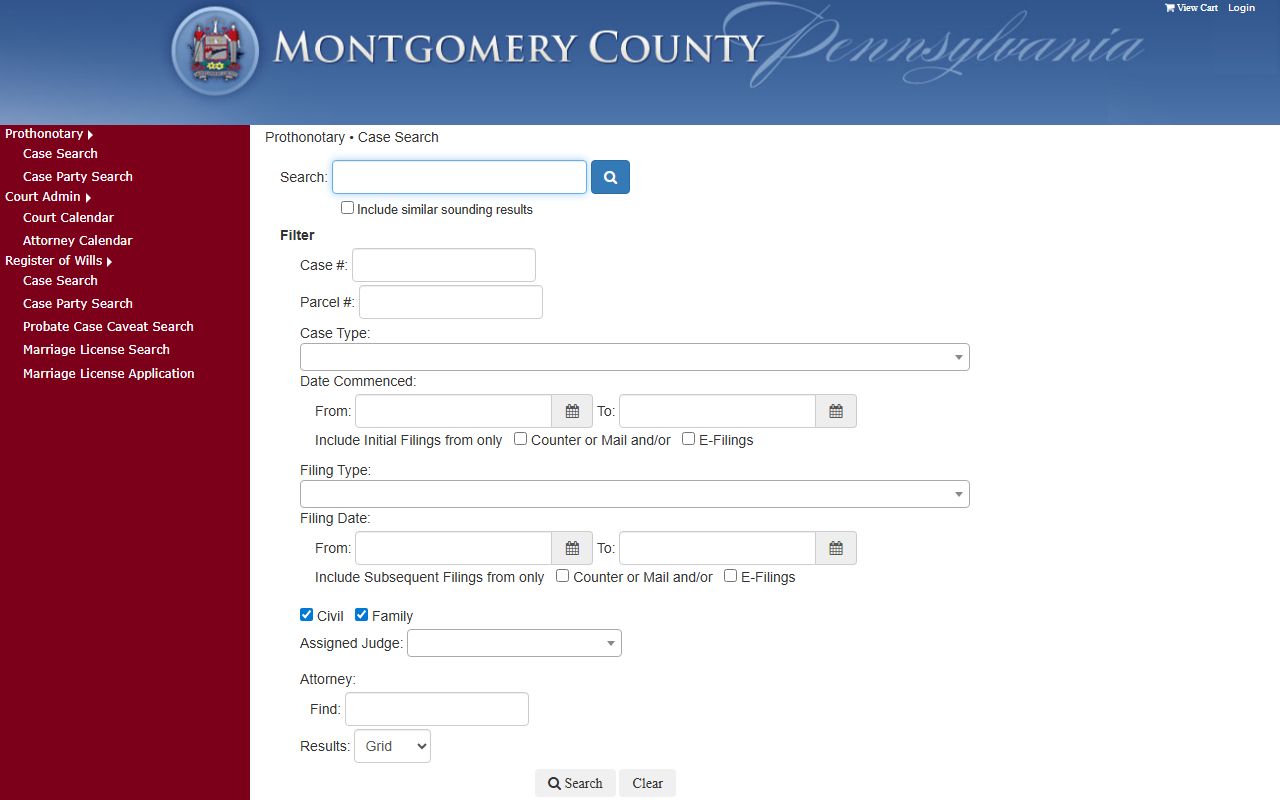 Montgomery County 24 hour booking court case search portal