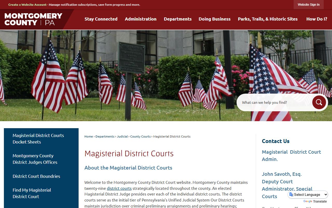 Montgomery County 24 hour booking magisterial district courts