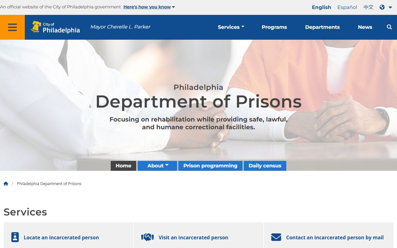 Philadelphia County Department of Prisons 24 hour booking information